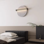 Abstract Sunrise Felt Wall Sconce Artistic LED Light & Art Bedroom Living Room — Grey Orange Blue