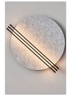 Abstract Sunrise Felt Wall Sconce Artistic LED Light & Art Bedroom Living Room — Grey Orange Blue