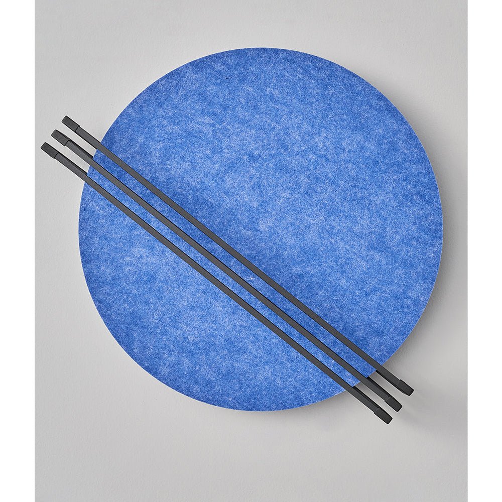 Abstract Sunrise Felt Wall Sconce Artistic LED Light & Art Bedroom Living Room — Grey Orange Blue