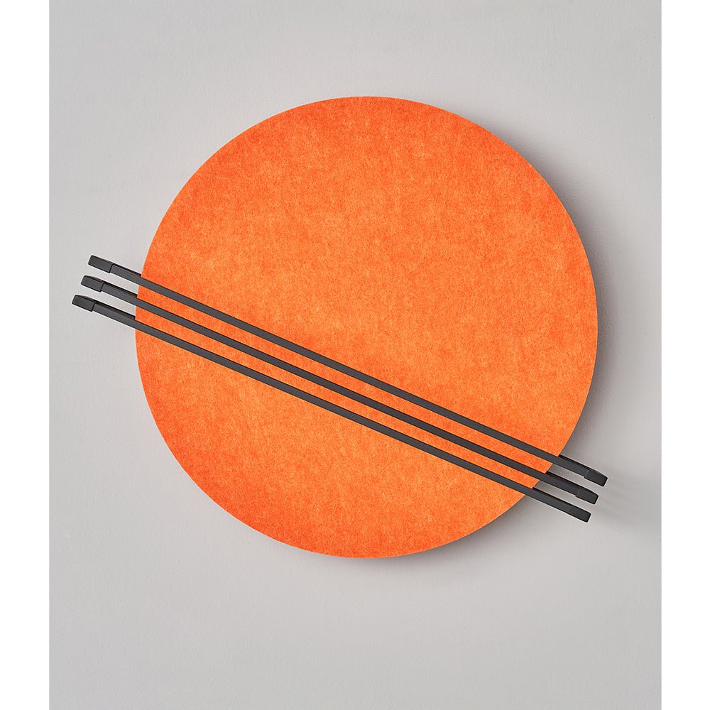 Abstract Sunrise Felt Wall Sconce Artistic LED Light & Art Bedroom Living Room — Grey Orange Blue