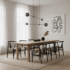 Acaba Asymmetric Glass Chandelier Modern Dining Room Living Room — Black 2 to 6 Heads