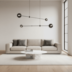 Acaba Asymmetric Glass Chandelier Modern Dining Room Living Room — Black 2 to 6 Heads