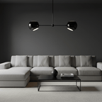 Acaba Asymmetric Glass Chandelier Modern Dining Room Living Room — Black 2 to 6 Heads