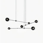 Acaba Asymmetric Glass Chandelier Modern Dining Room Living Room — Black 2 to 6 Heads