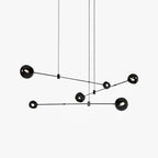 Acaba Asymmetric Glass Chandelier Modern Dining Room Living Room — Black 2 to 6 Heads