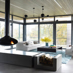 Acaba Asymmetric Glass Chandelier Modern Dining Room Living Room — Black 2 to 6 Heads