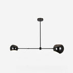 Acaba Asymmetric Glass Chandelier Modern Dining Room Living Room — Black 2 to 6 Heads