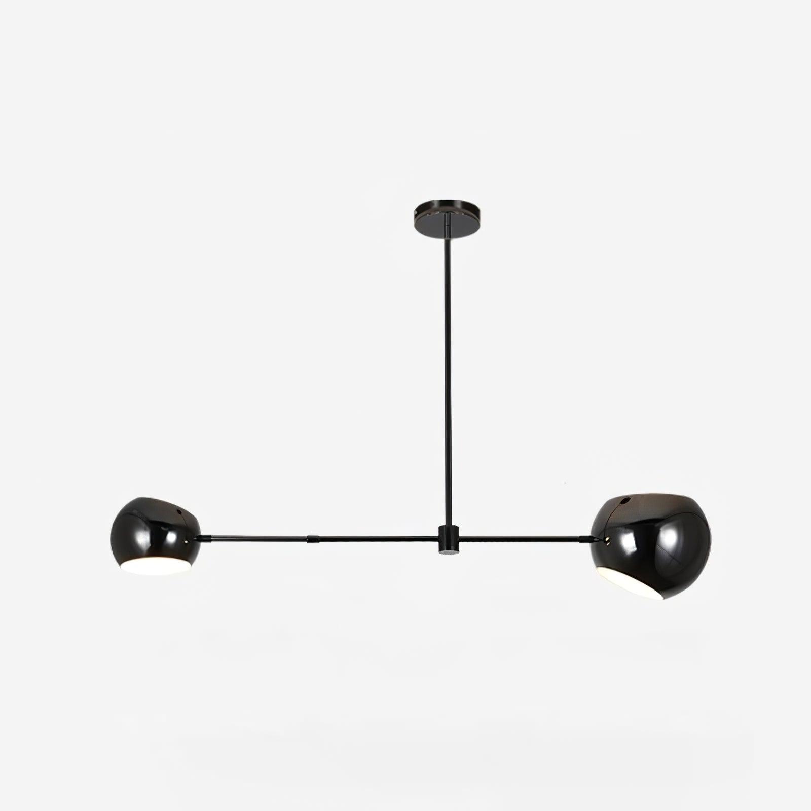 Acaba Asymmetric Glass Chandelier Modern Dining Room Living Room — Black 2 to 6 Heads