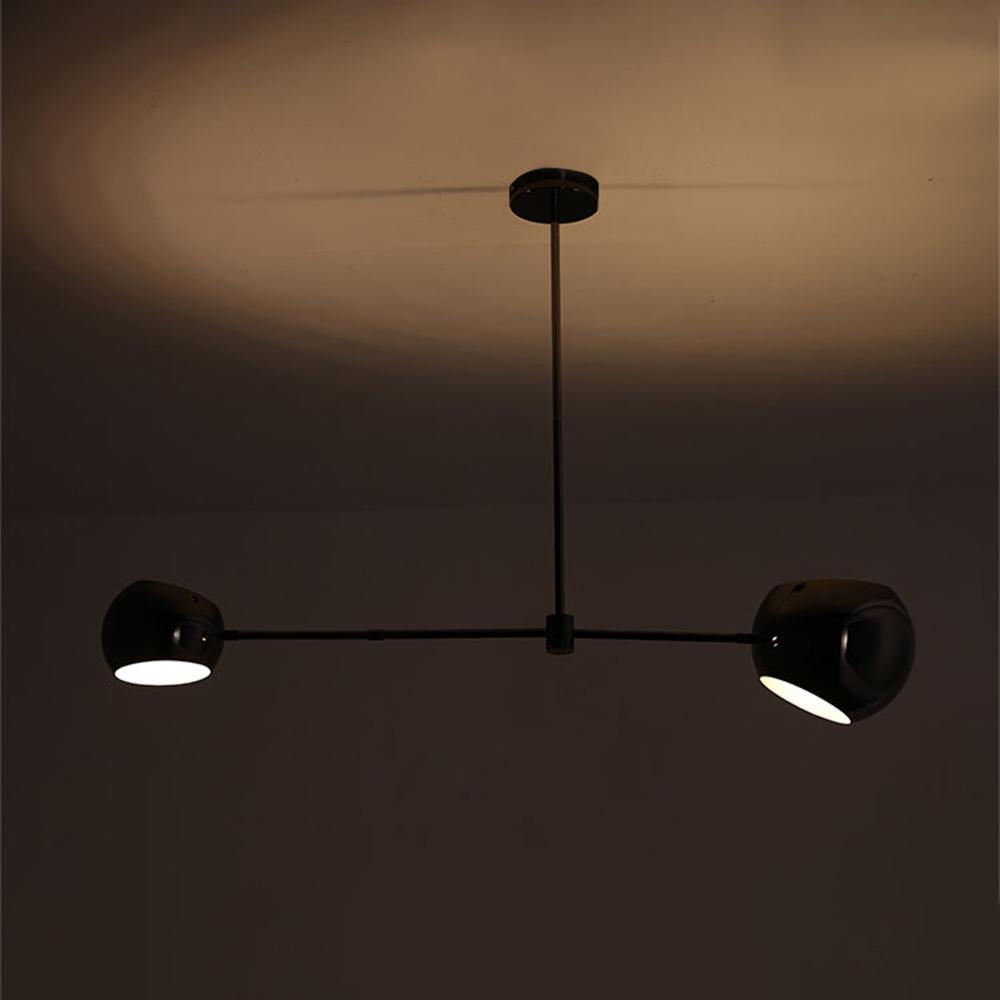 Acaba Asymmetric Glass Chandelier Modern Dining Room Living Room — Black 2 to 6 Heads