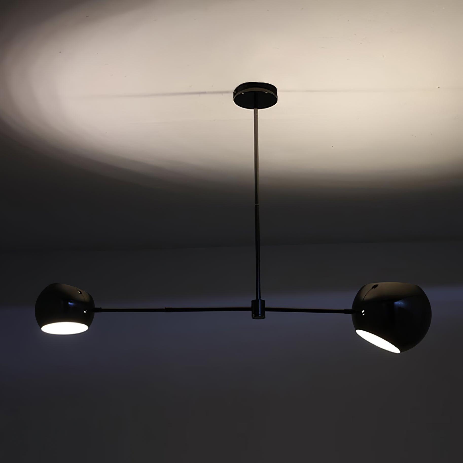 Acaba Asymmetric Glass Chandelier Modern Dining Room Living Room — Black 2 to 6 Heads