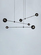 Acaba Asymmetric Glass Chandelier Modern Dining Room Living Room — Black 2 to 6 Heads