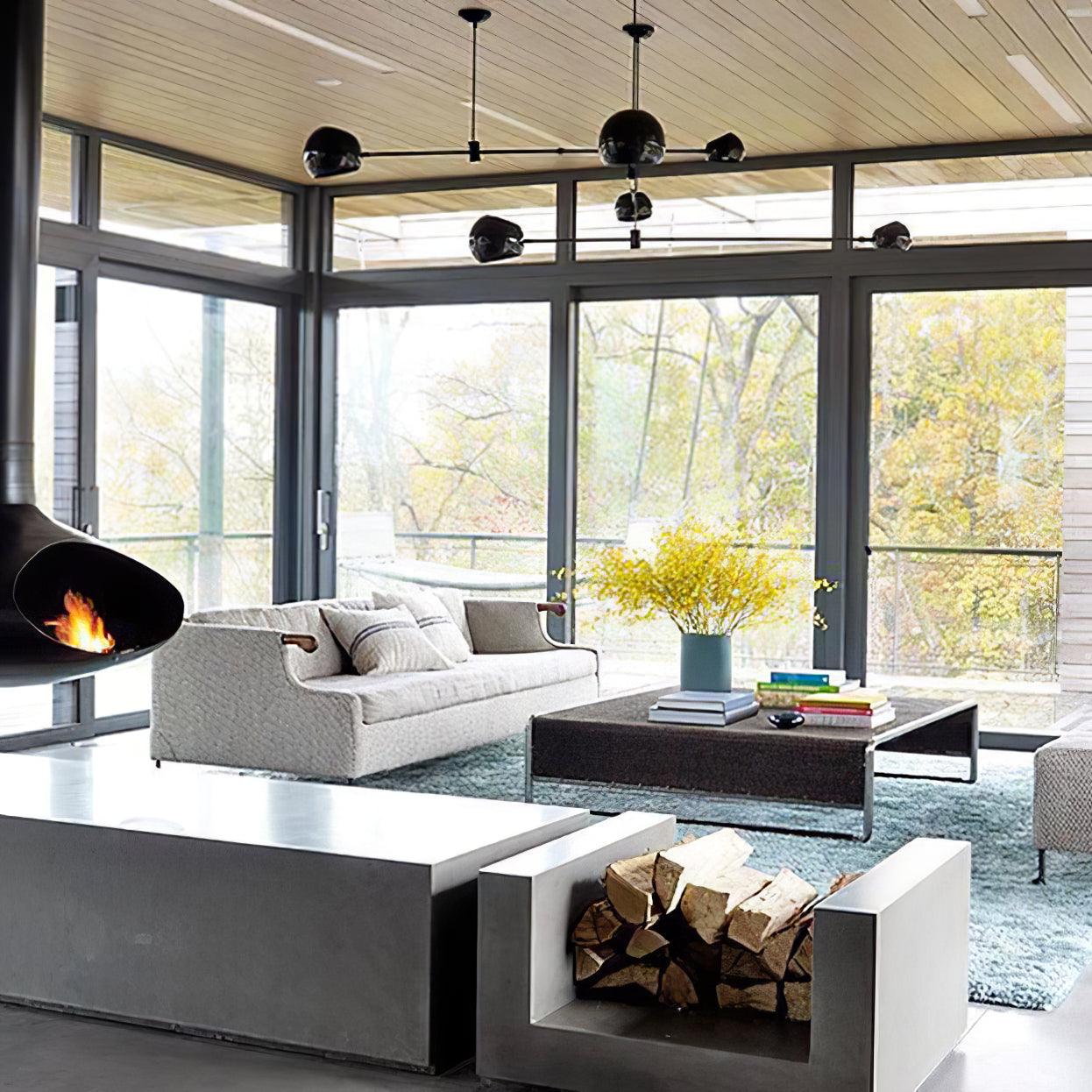 Acaba Asymmetric Glass Chandelier Modern Dining Room Living Room — Black 2 to 6 Heads