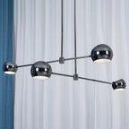 Acaba Asymmetric Glass Chandelier Modern Dining Room Living Room — Black 2 to 6 Heads