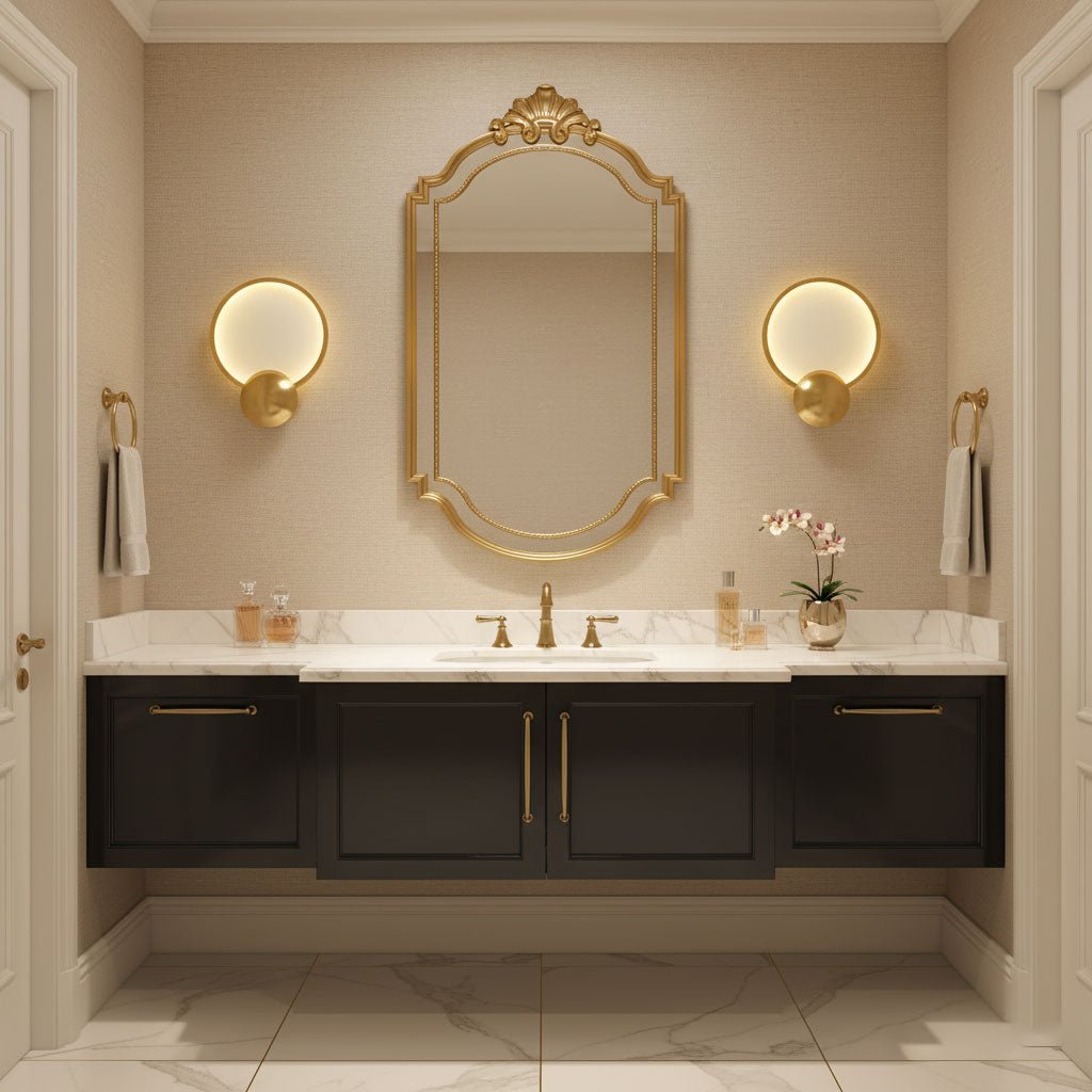 Accent Alabaster Wall Sconce Gold Brushed LED Dimmable Bedroom Living Room — 9.8 Inch