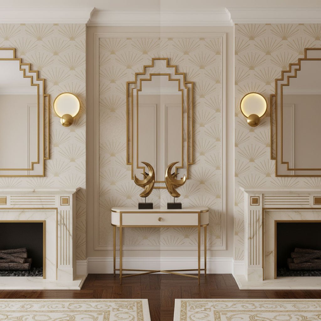 Accent Alabaster Wall Sconce Gold Brushed LED Dimmable Bedroom Living Room — 9.8 Inch