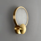 Accent Alabaster Wall Sconce Gold Brushed LED Dimmable Bedroom Living Room — 9.8 Inch
