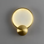 Accent Alabaster Wall Sconce Gold Brushed LED Dimmable Bedroom Living Room — 9.8 Inch
