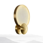 Accent Alabaster Wall Sconce Gold Brushed LED Dimmable Bedroom Living Room — 9.8 Inch