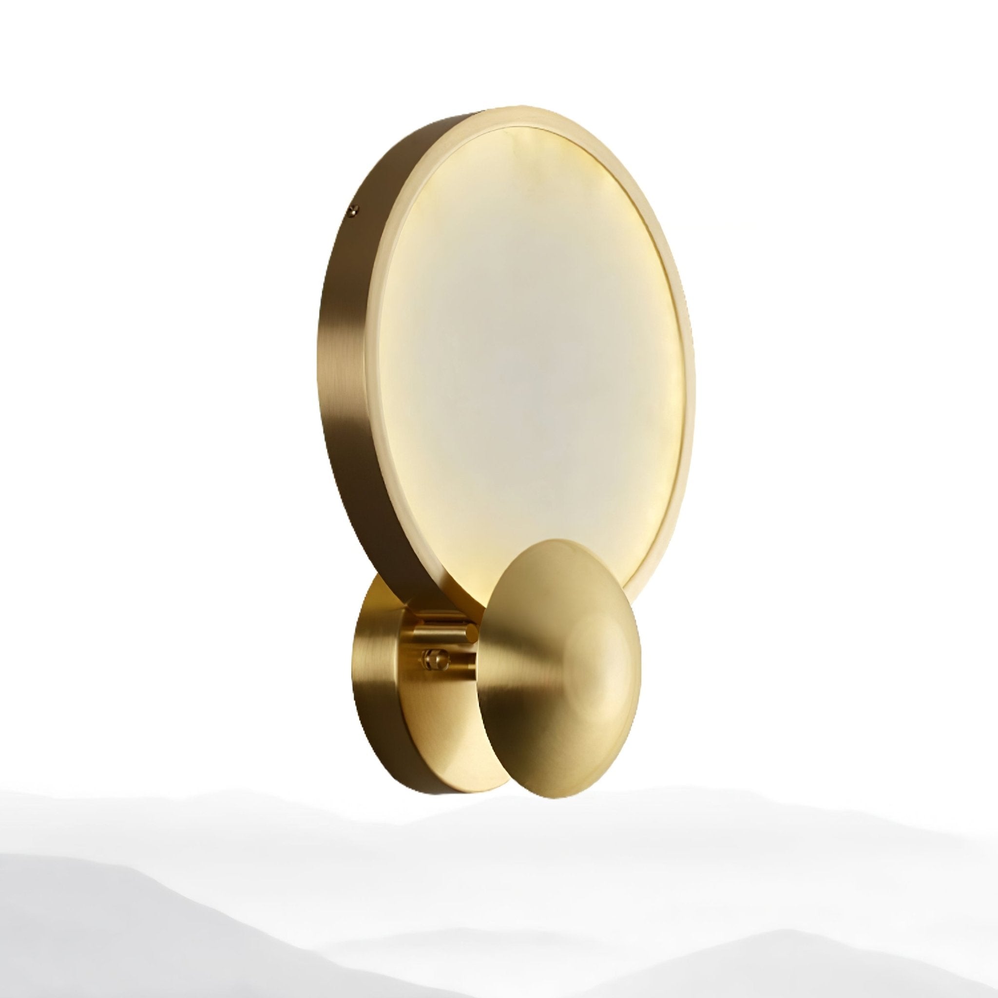 Accent Alabaster Wall Sconce Gold Brushed LED Dimmable Bedroom Living Room — 9.8 Inch