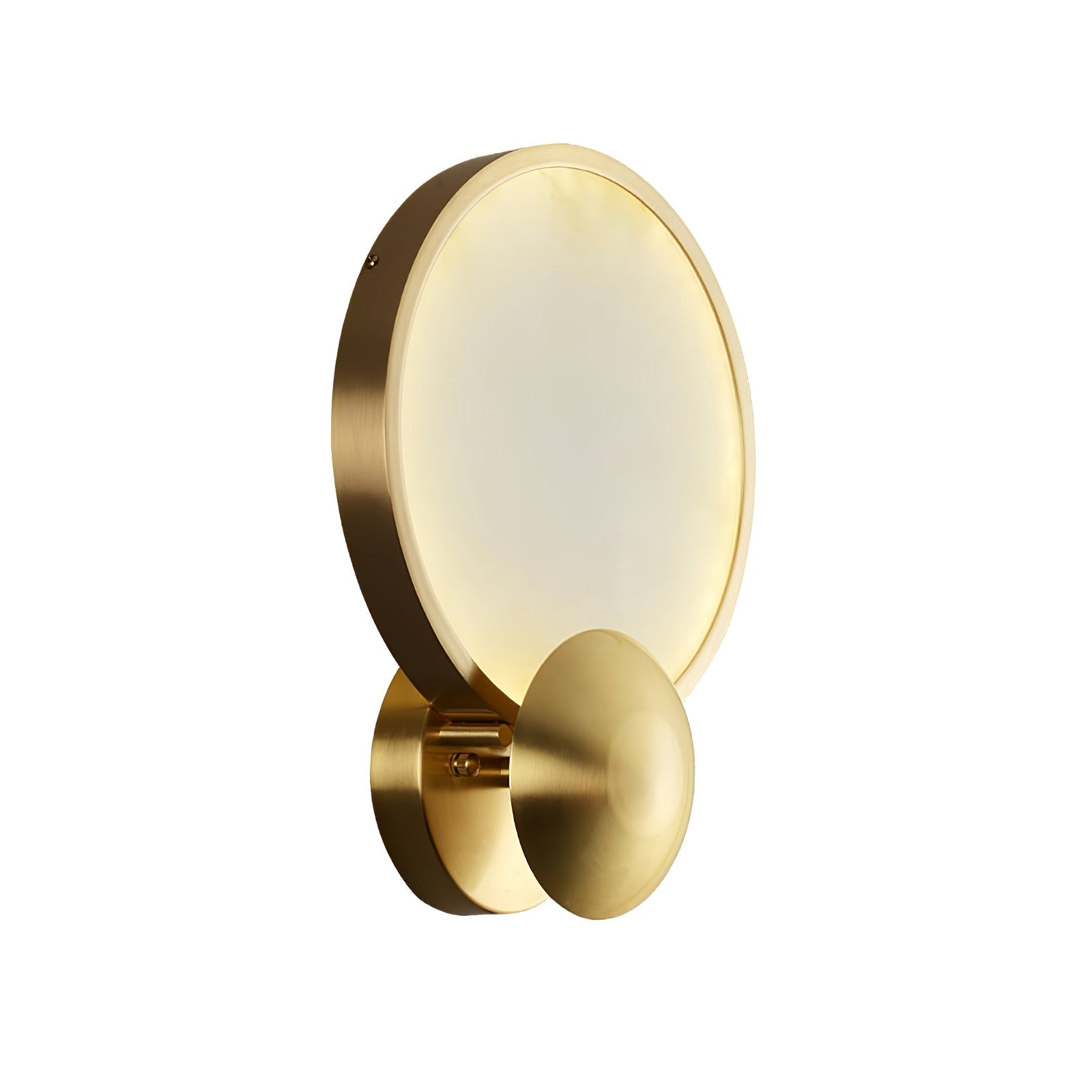 Accent Alabaster Wall Sconce Gold Brushed LED Dimmable Bedroom Living Room — 9.8 Inch