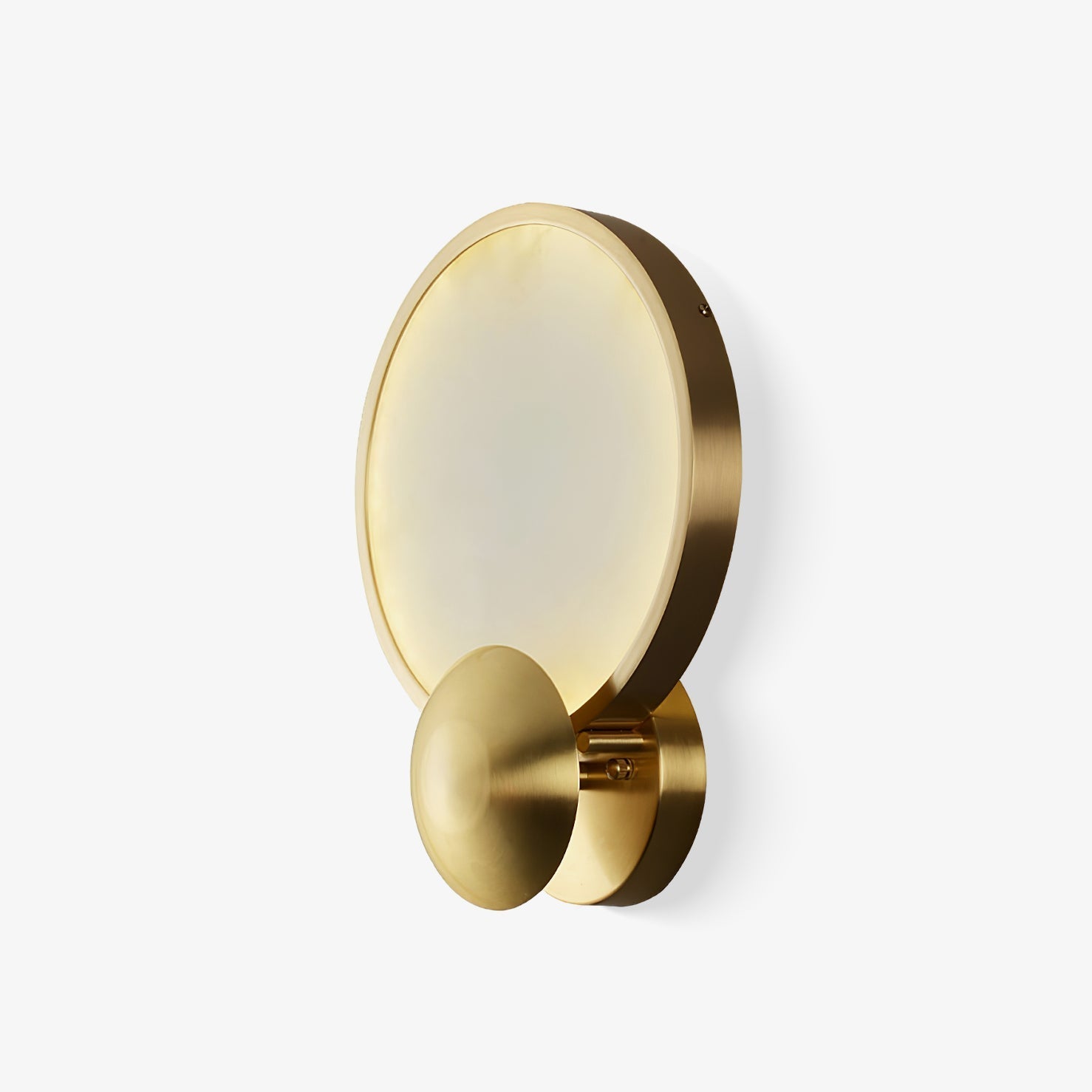 Accent alabaster wall sconce gold brushed LED dimmable bedroom living room — 9.8 inch