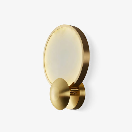 Accent alabaster wall sconce gold brushed LED dimmable bedroom living room — 9.8 inch