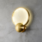 Accent Alabaster Wall Sconce Gold Brushed LED Dimmable Bedroom Living Room — 9.8 Inch