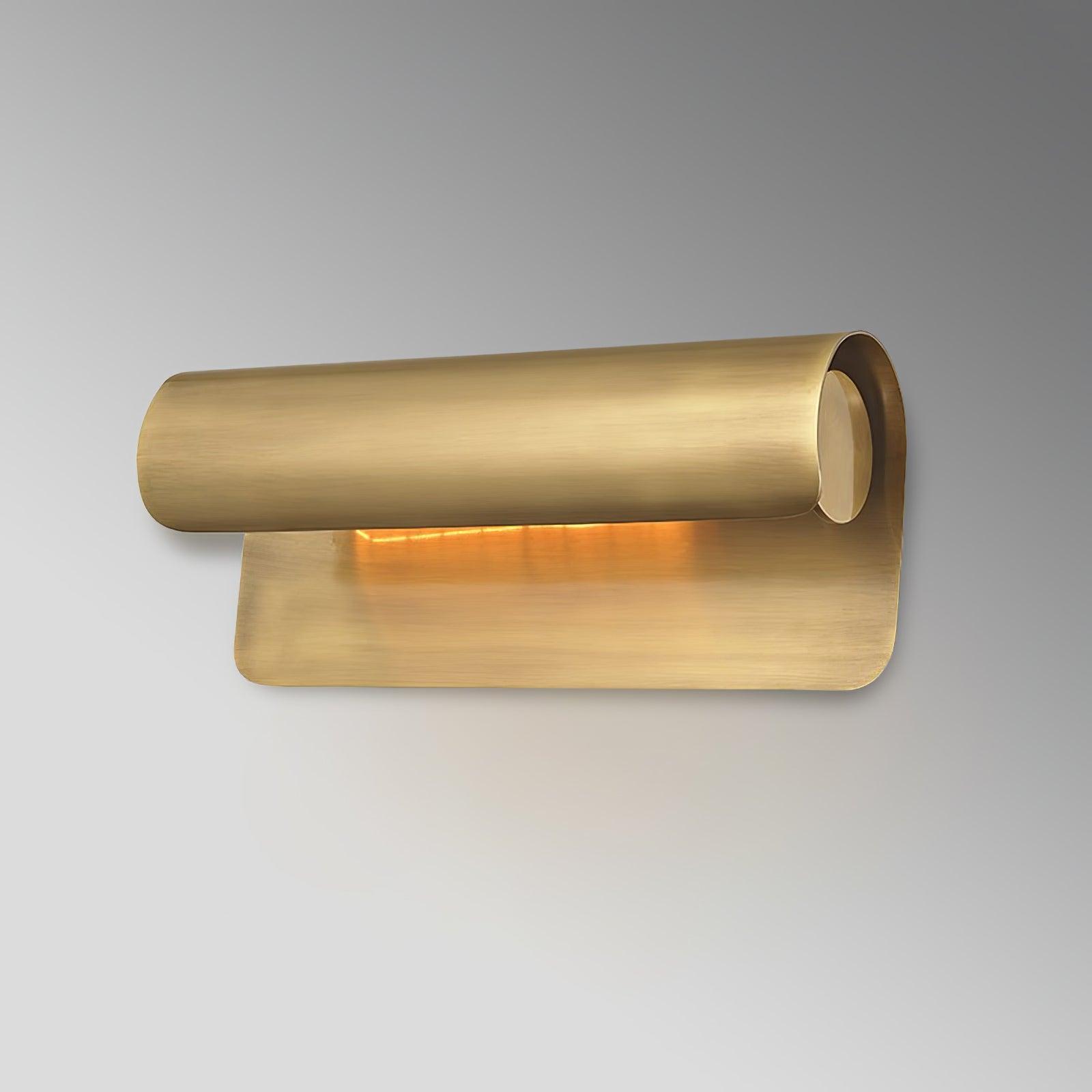 Accord Brushed Brass Wall Sconce Sculptural Modern Bedroom Living Room Hallway — 10 to 19 Inch
