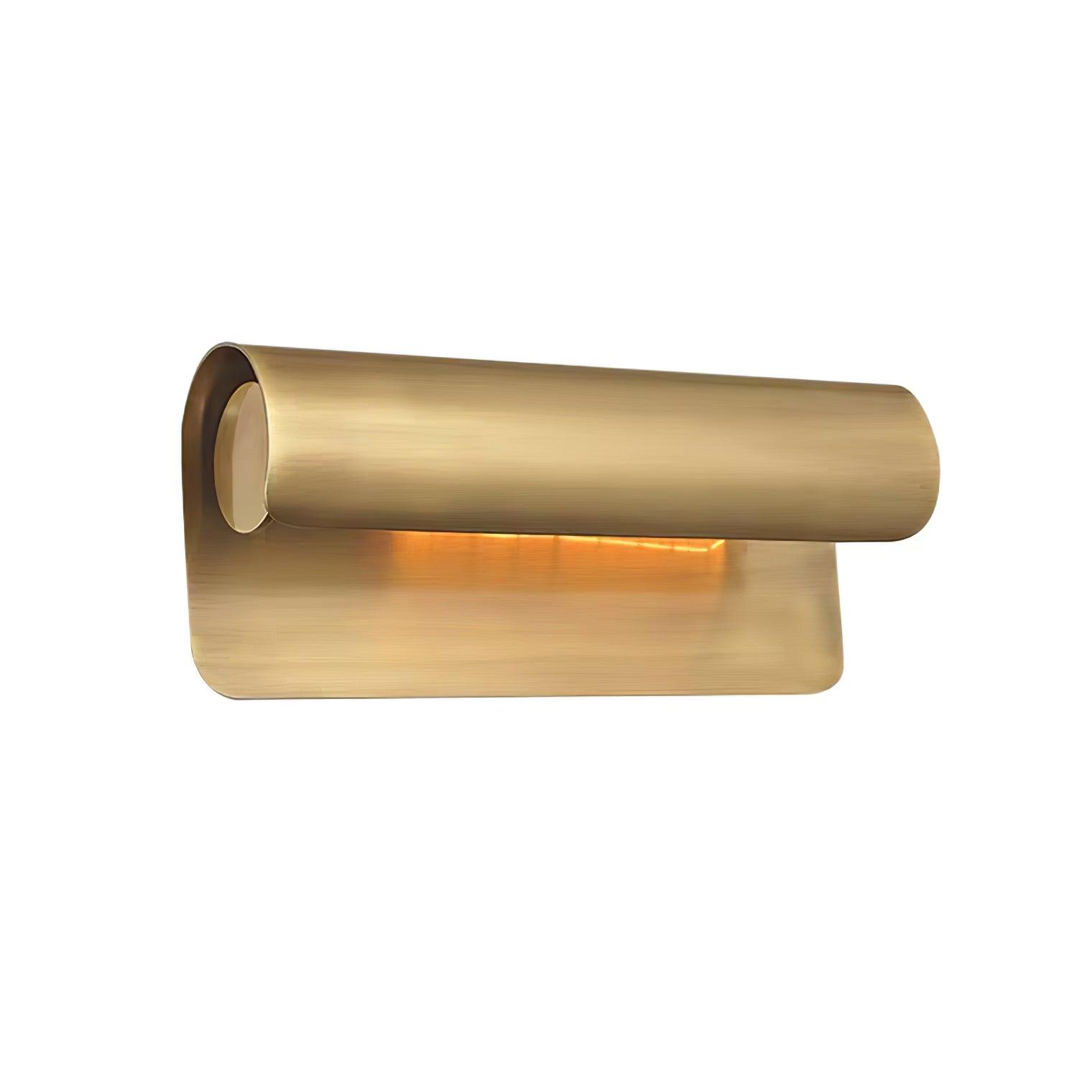 Accord Brushed Brass Wall Sconce Sculptural Modern Bedroom Living Room Hallway — 10 to 19 Inch