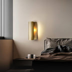 Accord Brushed Brass Wall Sconce Sculptural Modern Bedroom Living Room Hallway — 10 to 19 Inch
