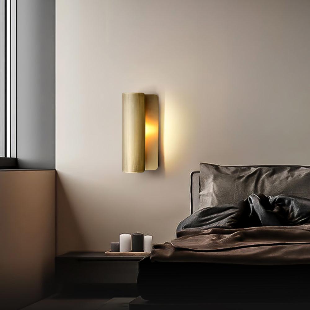 Accord Brushed Brass Wall Sconce Sculptural Modern Bedroom Living Room Hallway — 10 to 19 Inch