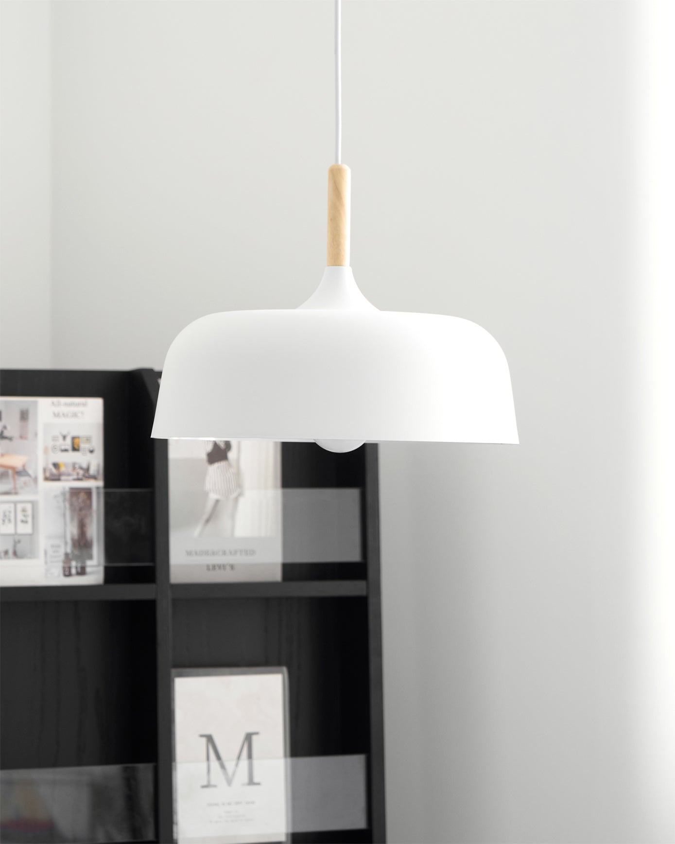 Acorn Pendant Light Metal Shade Height Adjustable Bedroom Dining Room — White Black Blue Grey Green