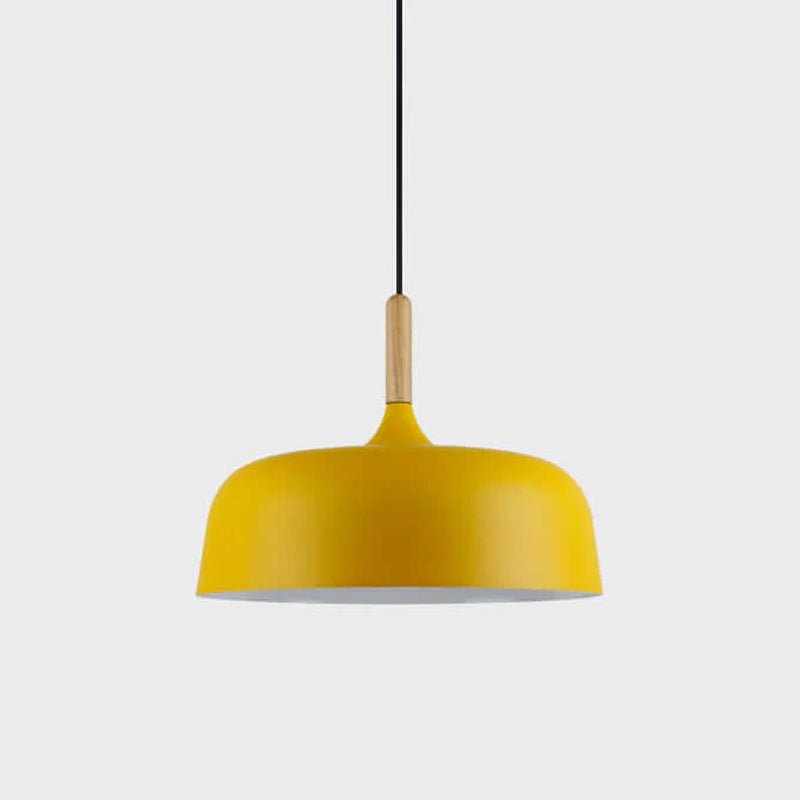 Acorn Pendant Light Metal Shade Height Adjustable Bedroom Dining Room — White Black Blue Grey Green