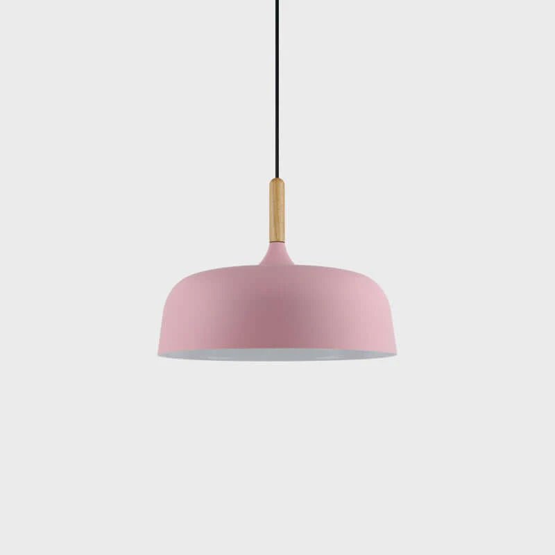 Acorn Pendant Light Metal Shade Height Adjustable Bedroom Dining Room — White Black Blue Grey Green