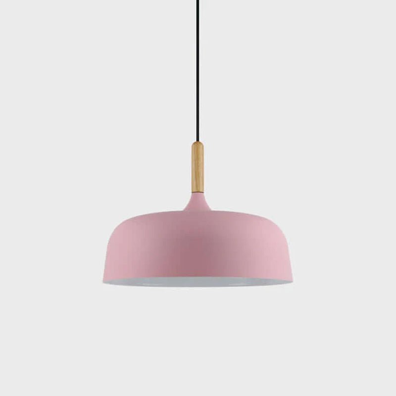 Acorn Pendant Light Metal Shade Height Adjustable Bedroom Dining Room — White Black Blue Grey Green
