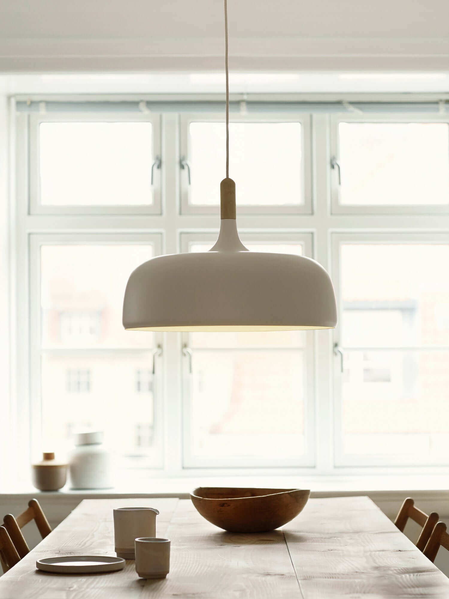 Acorn Pendant Light Metal Shade Height Adjustable Bedroom Dining Room — White Black Blue Grey Green
