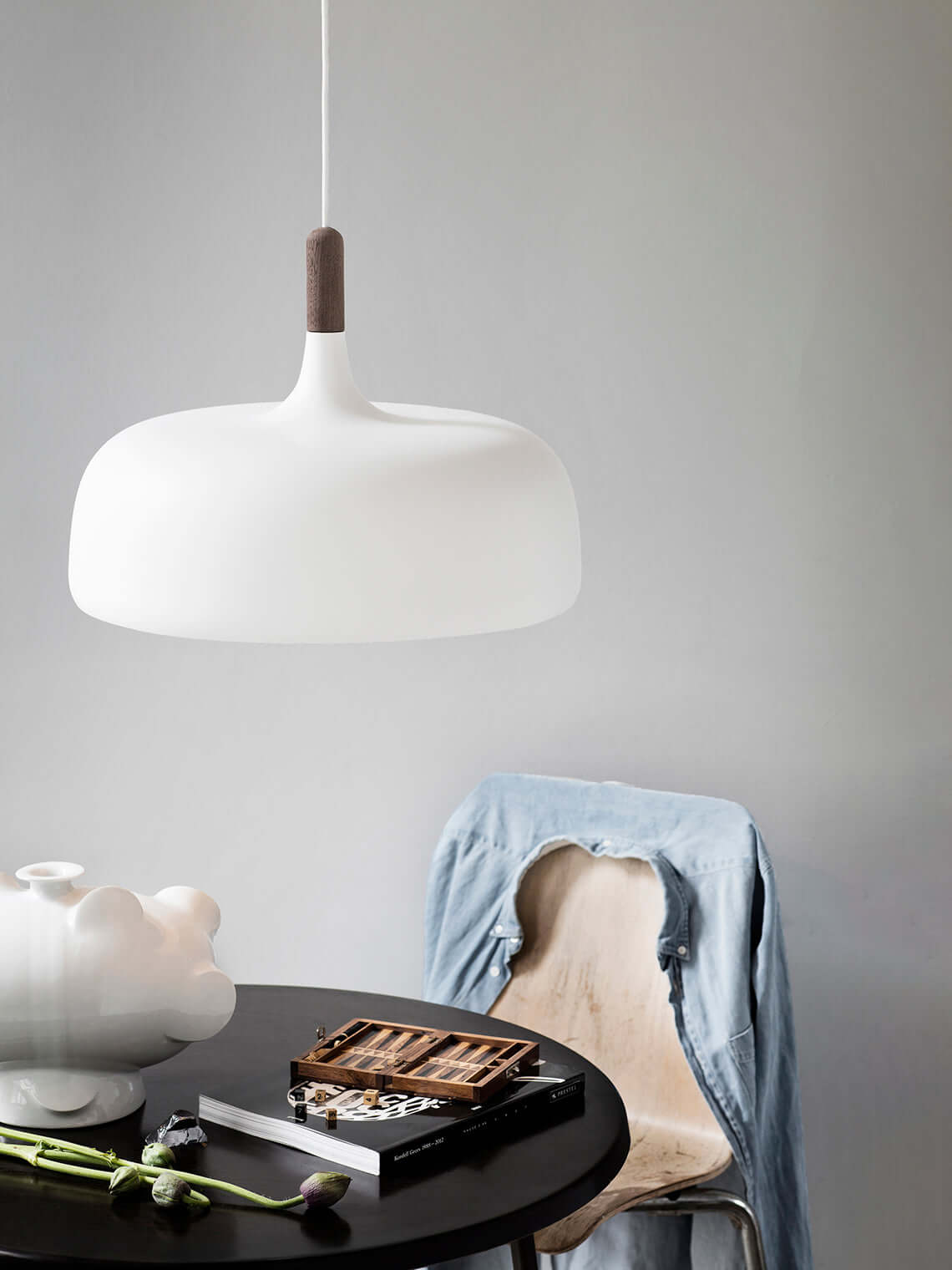 Acorn Pendant Light Metal Shade Height Adjustable Bedroom Dining Room — White Black Blue Grey Green