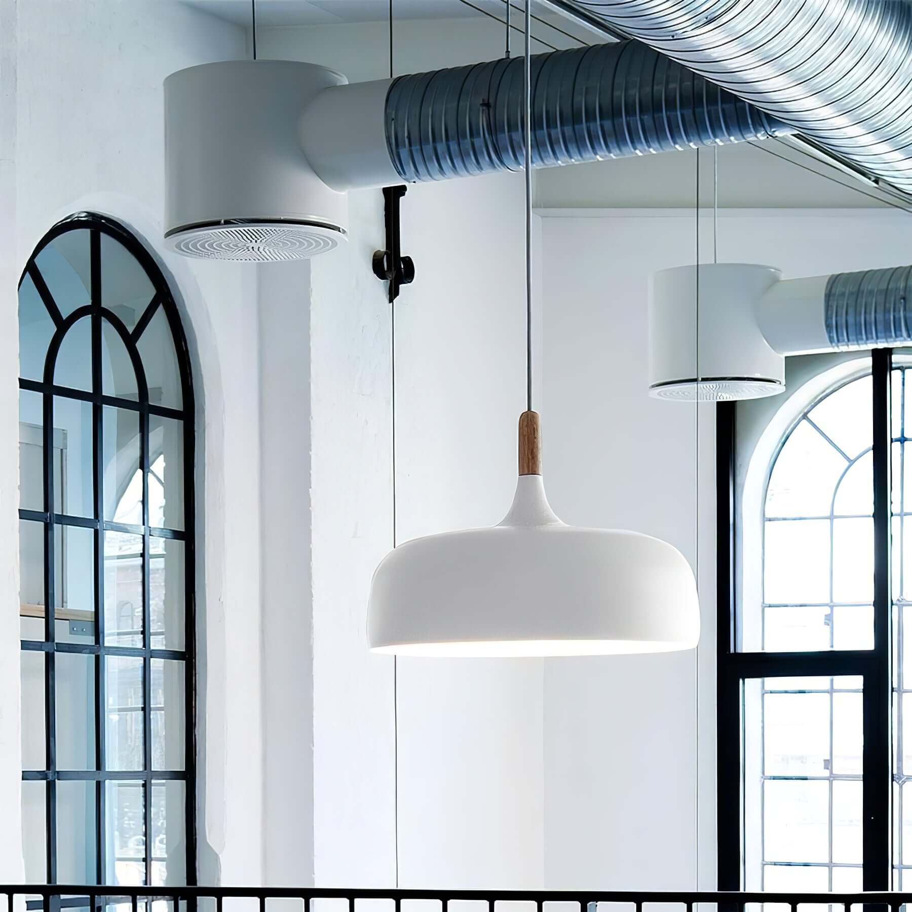 Acorn Pendant Light Metal Shade Height Adjustable Bedroom Dining Room — White Black Blue Grey Green