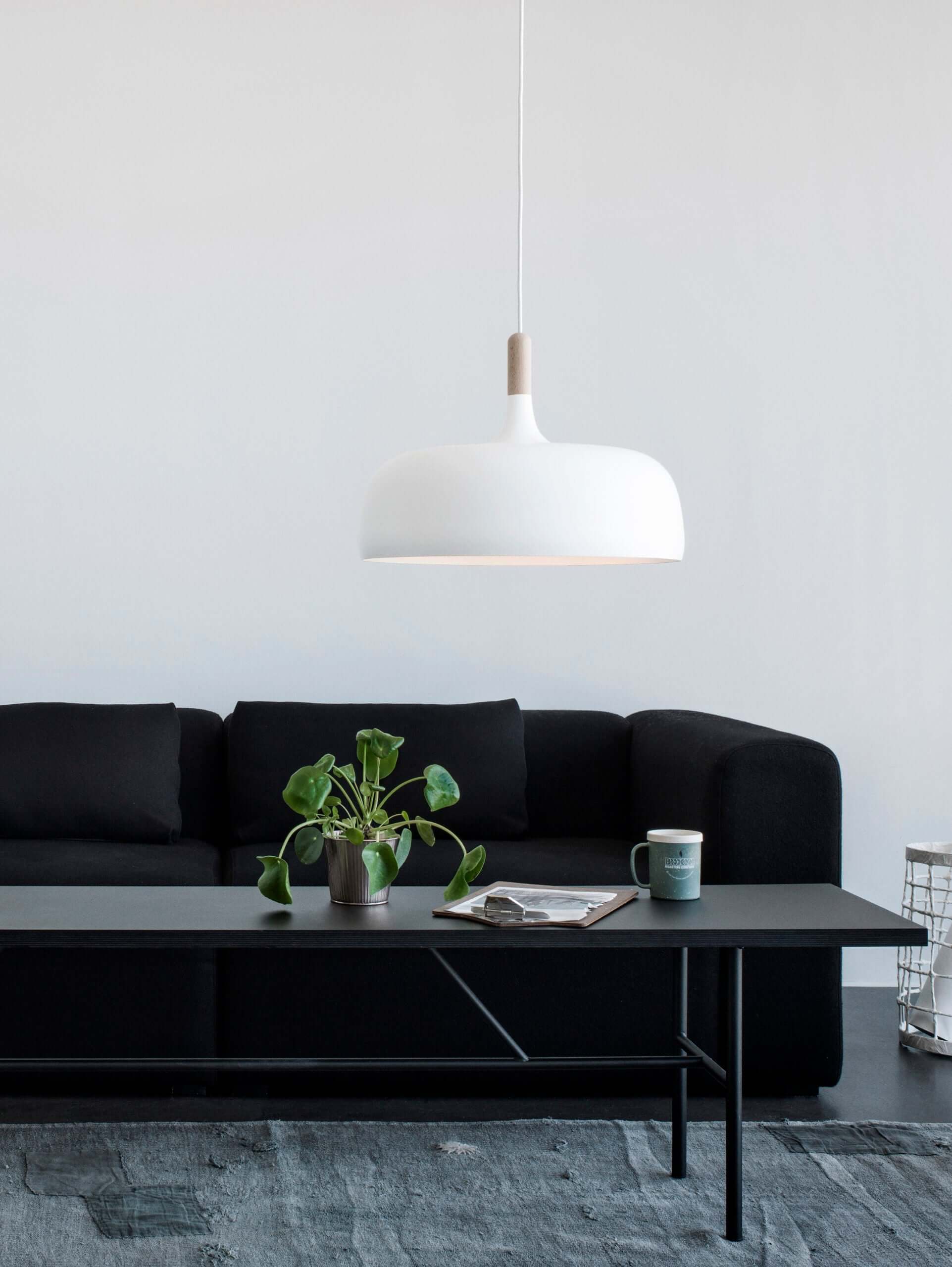 Acorn Pendant Light Metal Shade Height Adjustable Bedroom Dining Room — White Black Blue Grey Green