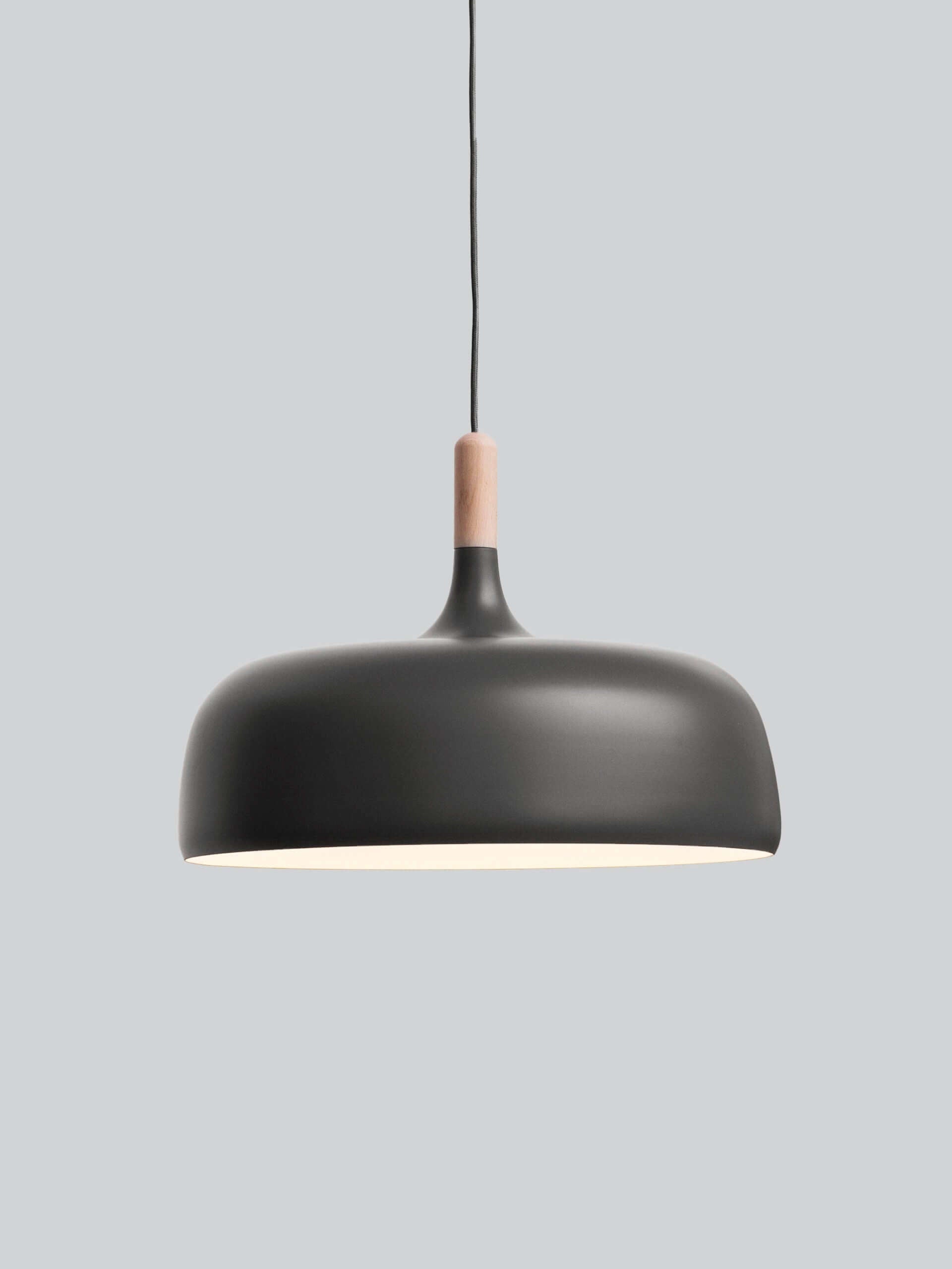 Acorn Pendant Light Metal Shade Height Adjustable Bedroom Dining Room — White Black Blue Grey Green