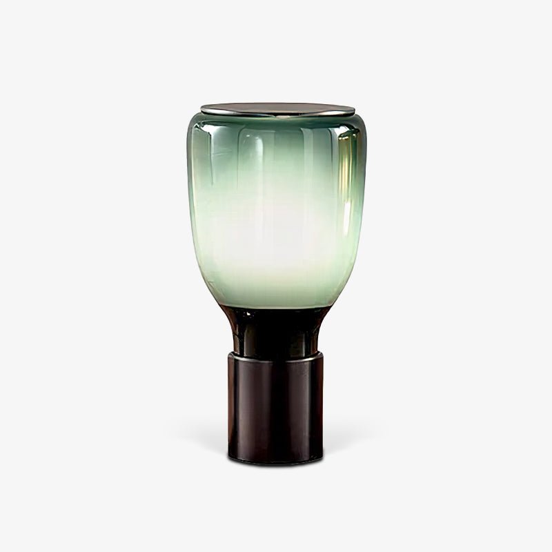 Acquerelli blown glass table lamp colorful artistic bedroom study — green amber 5 inch