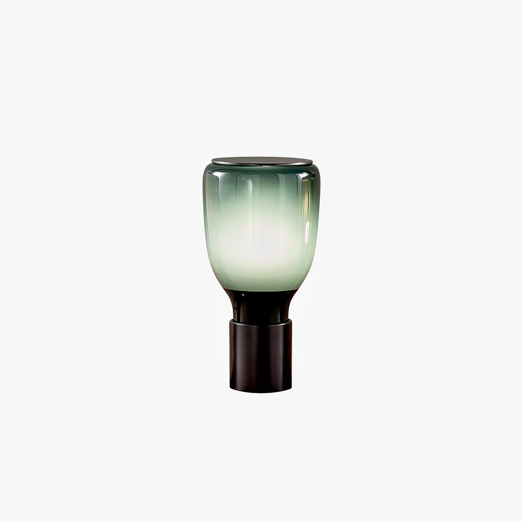 Acquerelli Blown Glass Table Lamp Colorful Artistic Bedroom Study — Green Amber 5 Inch