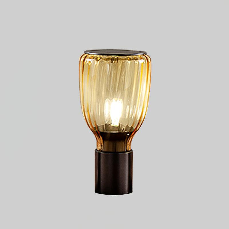 Acquerelli Blown Glass Table Lamp Colorful Artistic Bedroom Study — Green Amber 5 Inch