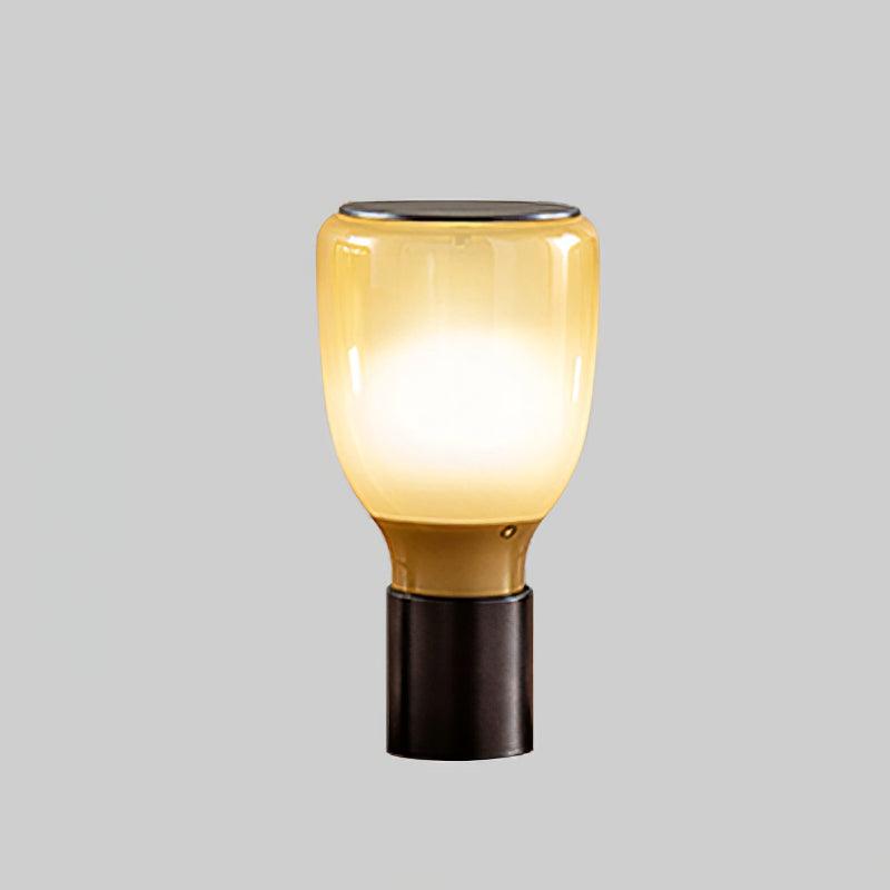 Acquerelli Blown Glass Table Lamp Colorful Artistic Bedroom Study — Green Amber 5 Inch