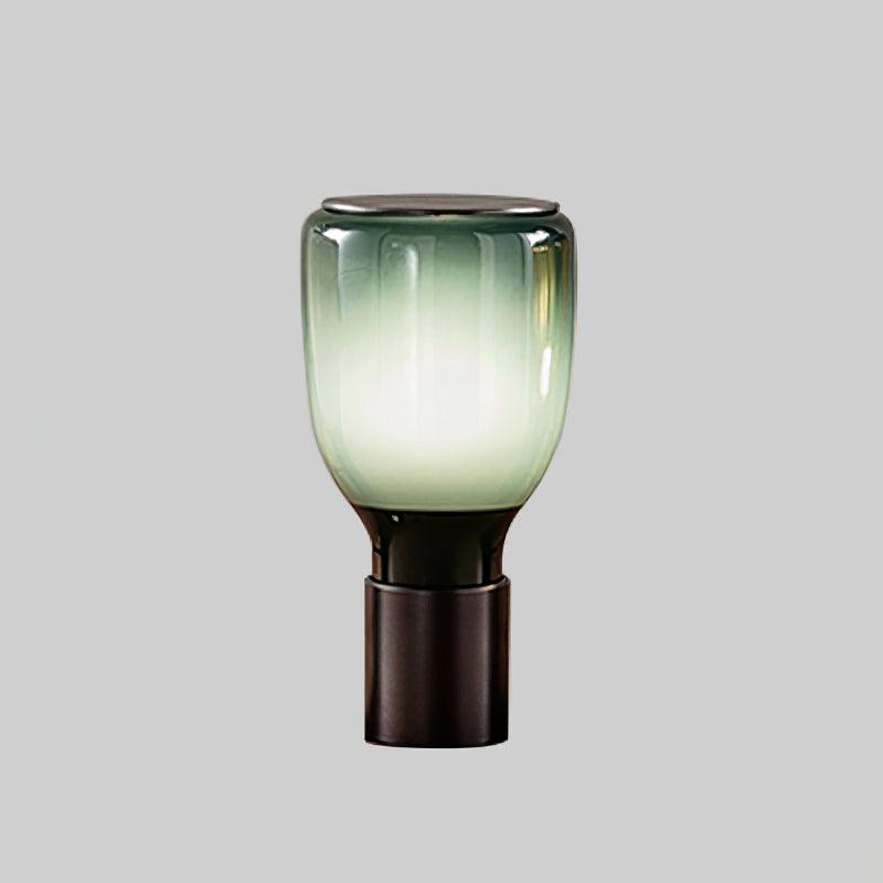 Acquerelli Blown Glass Table Lamp Colorful Artistic Bedroom Study — Green Amber 5 Inch
