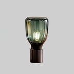 Acquerelli Blown Glass Table Lamp Colorful Artistic Bedroom Study — Green Amber 5 Inch