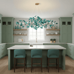Acrylic Ginkgo Leaf Chandelier Gold Modern Dining Room Living Room — Royal Blue Green Coffee