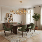 Acrylic Ginkgo Leaf Chandelier Gold Modern Dining Room Living Room — Royal Blue Green Coffee