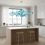 Acrylic Ginkgo Leaf Chandelier Gold Modern Dining Room Living Room — Royal Blue Green Coffee