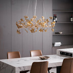 Acrylic Ginkgo Leaf Chandelier Gold Modern Dining Room Living Room — Royal Blue Green Coffee